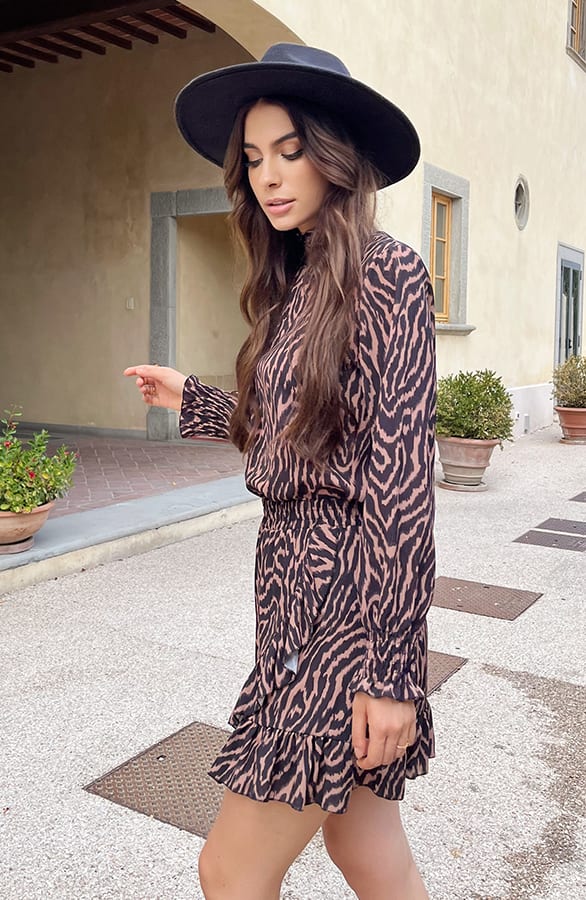 Col Blouse Zebra Camel – shoparchief, foto 10