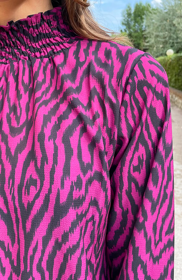 Col Blouse Zebra Magenta – shoparchief, foto 12
