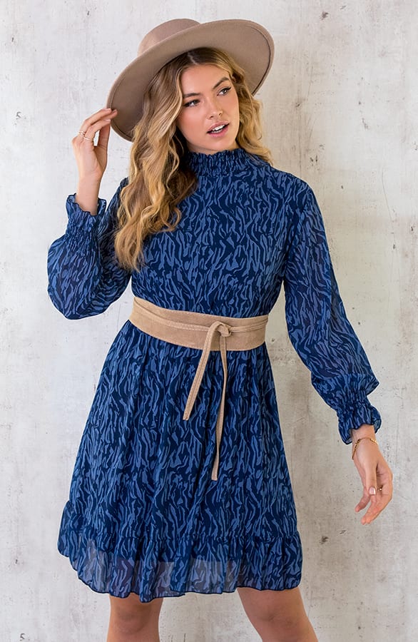 Col Jurk Zebra Blauw – shoparchief, foto 1