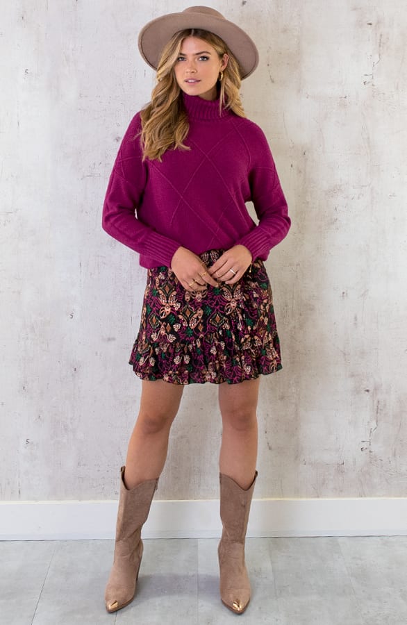 Col Trui Met Ruit Patroon Magenta – shoparchief, foto 9