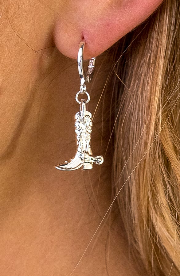 Cowboyboots Oorbellen Zilver – shoparchief, foto 2