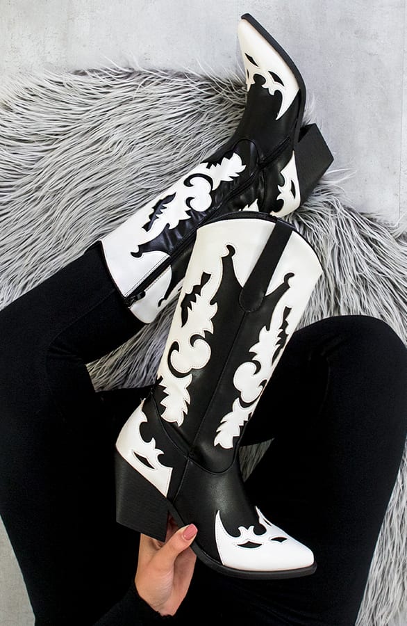 Cowboyboots Zwart Wit – shoparchief, foto 5