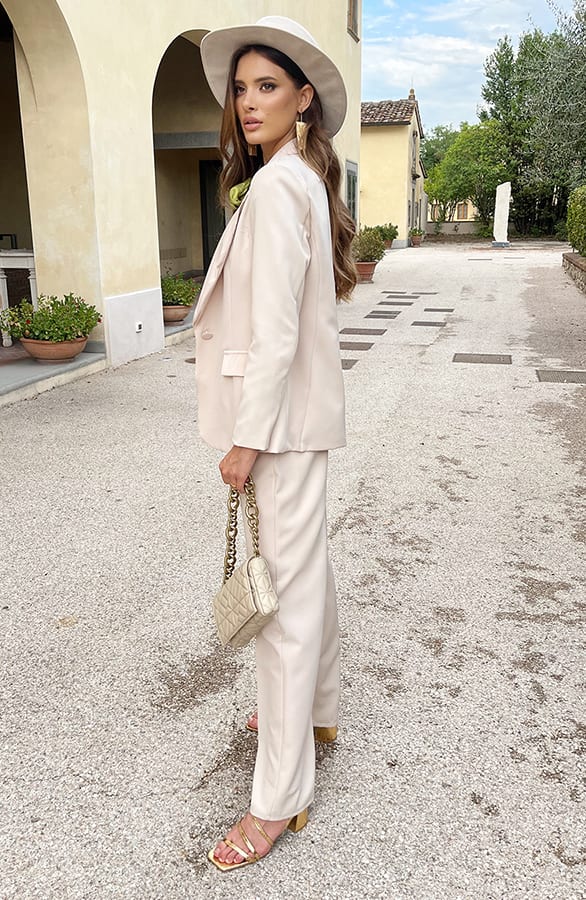 Blazer Met Satijnen Revers Rome Beige – shoparchief, foto 8
