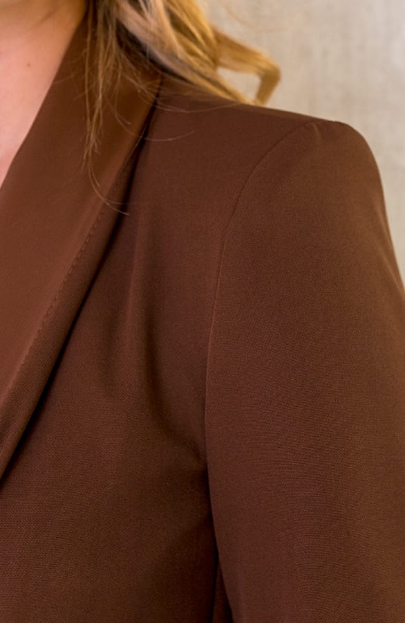 Blazer Met Satijnen Revers Rome Choco – shoparchief, foto 3