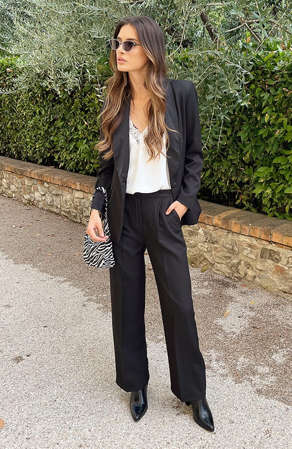 Blazer Met Satijnen Revers Rome Zwart – shoparchief, foto 7