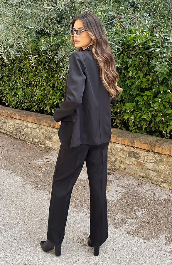 Blazer Met Satijnen Revers Rome Zwart – shoparchief, foto 11