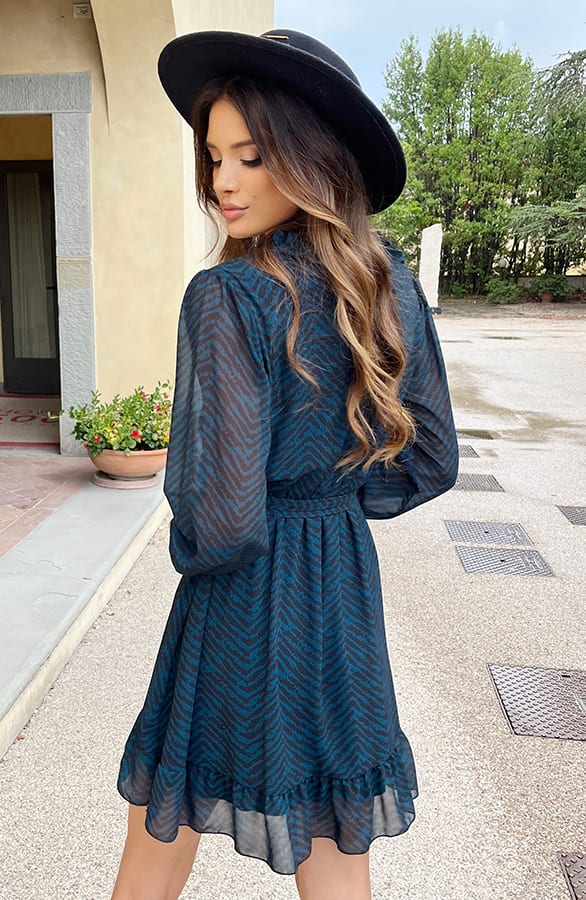 Exclusive Print Dress Petrol – shoparchief, foto 5