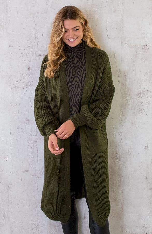 Gebreid Vest Met Zakken Army – shoparchief, foto 2