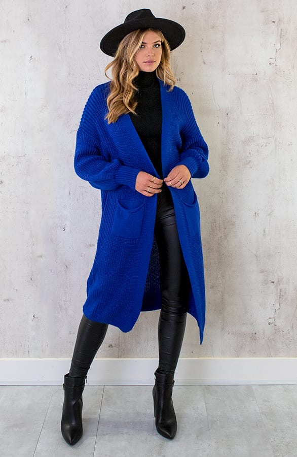 Gebreid Vest Met Zakken Kobalt 2.0 – shoparchief, foto 3