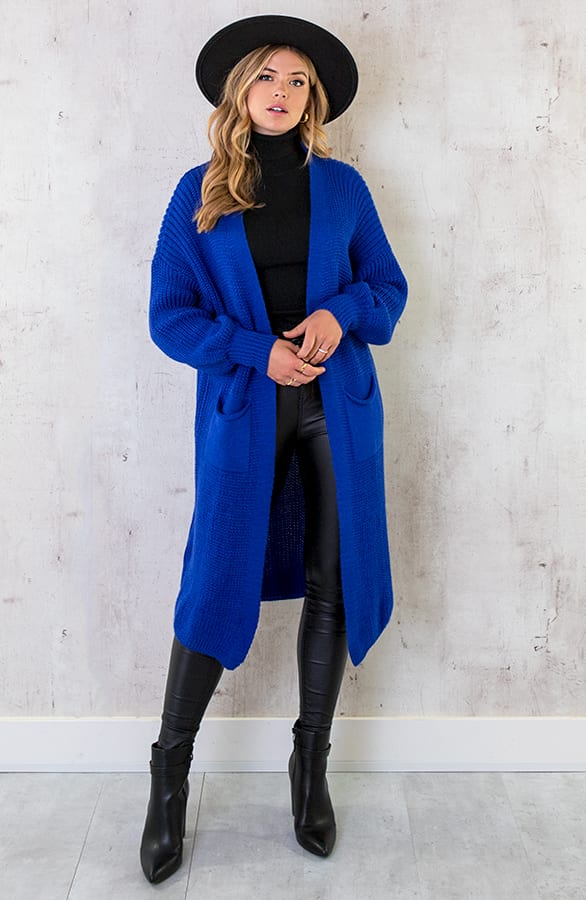 Gebreid Vest Met Zakken Kobalt 2.0 – shoparchief, foto 1