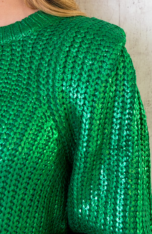 Gebreide Trui Metallic Bright Green – shoparchief, foto 5