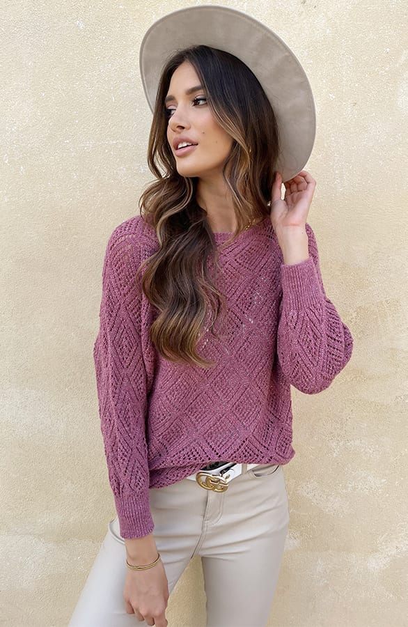 Gehaakte Lurex Top Longsleeve Roze – shoparchief, foto 12