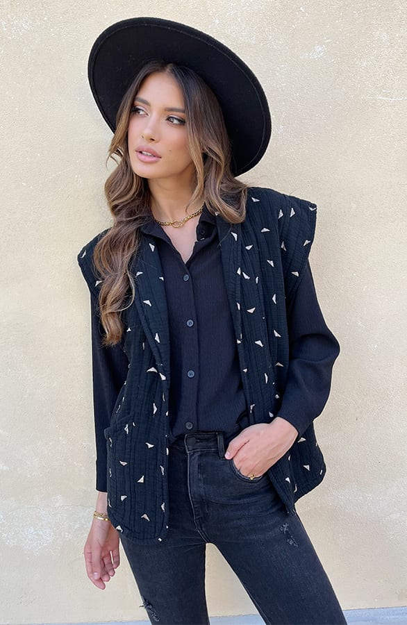 Gilet Gouden Detail Zwart – shoparchief, foto 6