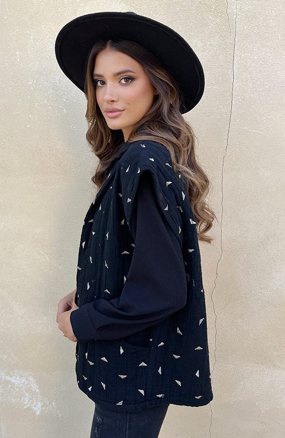 Gilet Gouden Detail Zwart – shoparchief, foto 1