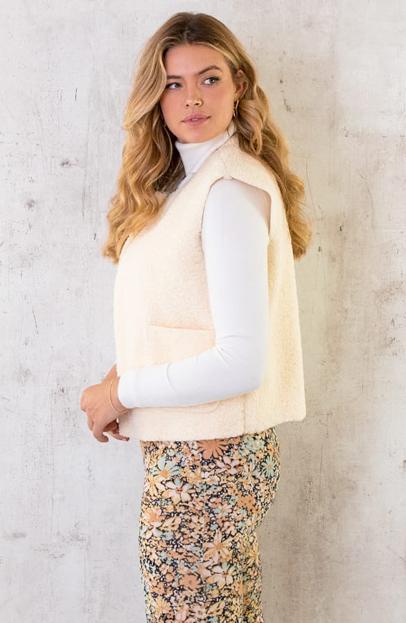 Gilet Pocket Teddy Ecru – shoparchief, foto 5
