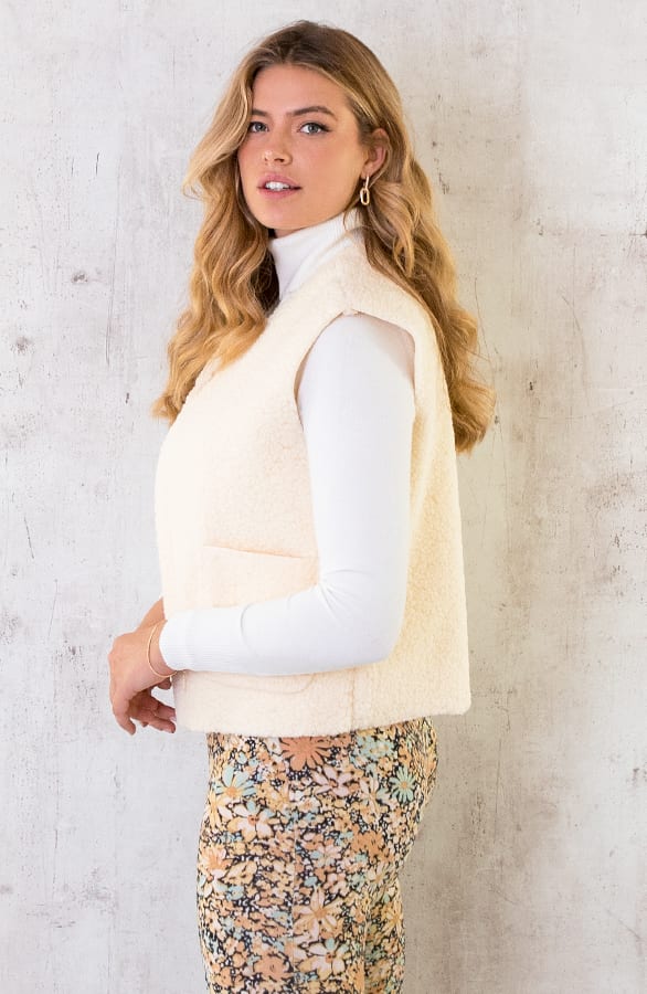 Gilet Pocket Teddy Ecru – shoparchief, foto 4