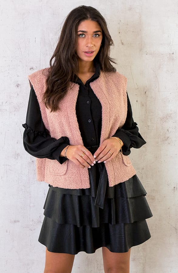 Gilet Pocket Teddy Pastel Roze – shoparchief, foto 4