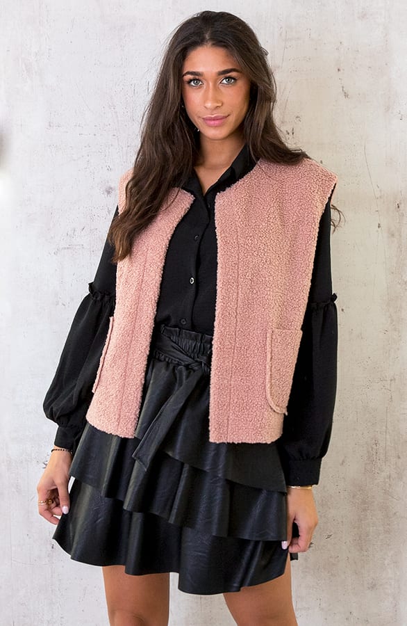 Gilet Pocket Teddy Pastel Roze – shoparchief, foto 3