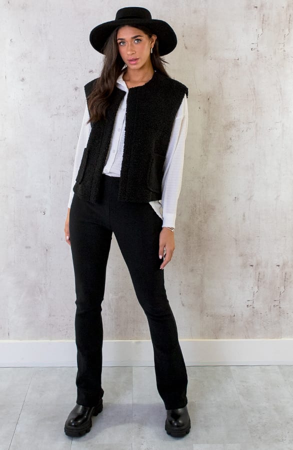 Flared Broek Uni Zwart – shoparchief, foto 8