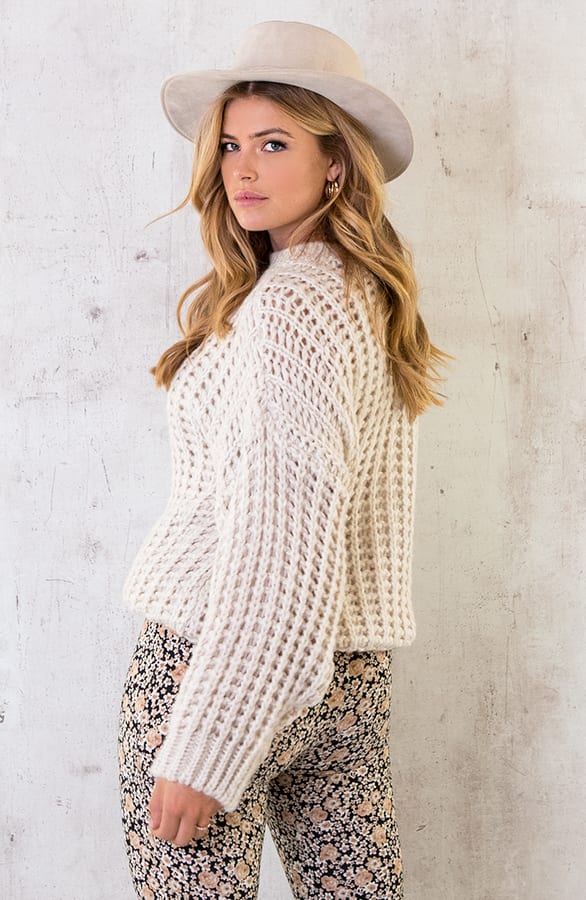 Grofgebreide Oversized Trui Beige – shoparchief, foto 6