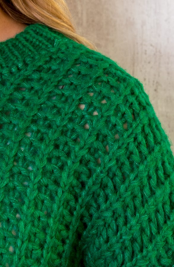 Grofgebreide Oversized Trui Bright Green – shoparchief, foto 5