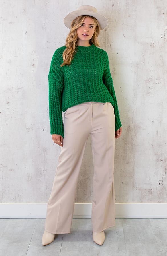 Grofgebreide Oversized Trui Bright Green – shoparchief, foto 6