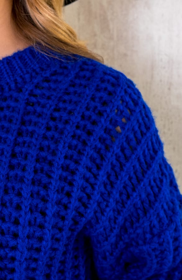 Grofgebreide Oversized Trui Kobalt – shoparchief, foto 7
