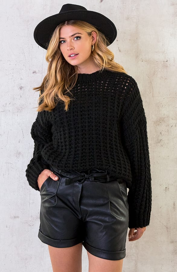 Grofgebreide Oversized Trui Zwart – shoparchief, foto 1