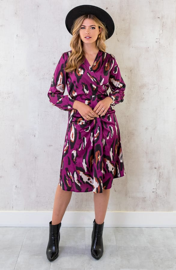 Classy Print Dress Leopard Paars – shoparchief, foto 3