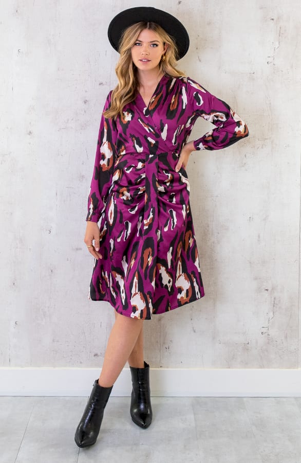 Classy Print Dress Leopard Paars – shoparchief, foto 1