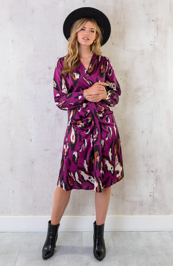 Classy Print Dress Leopard Paars – shoparchief, foto 4