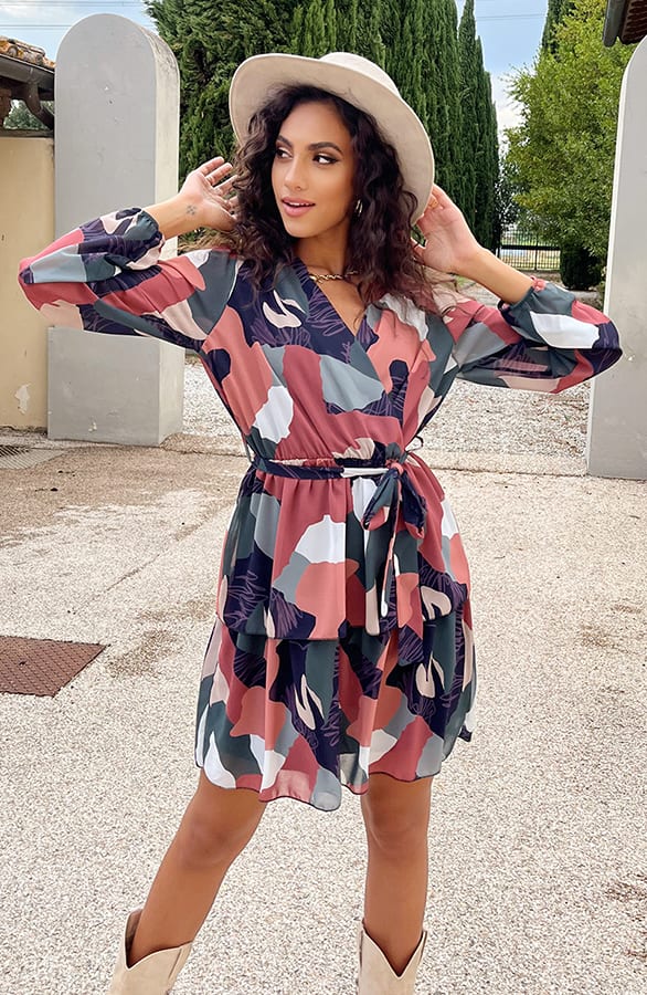 Laagjes Print Jurk Multicolor – shoparchief, foto 5