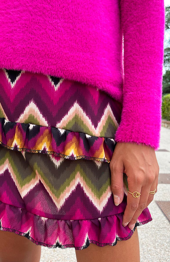 Laagjes Rok Aztec Print Magenta – shoparchief, foto 11