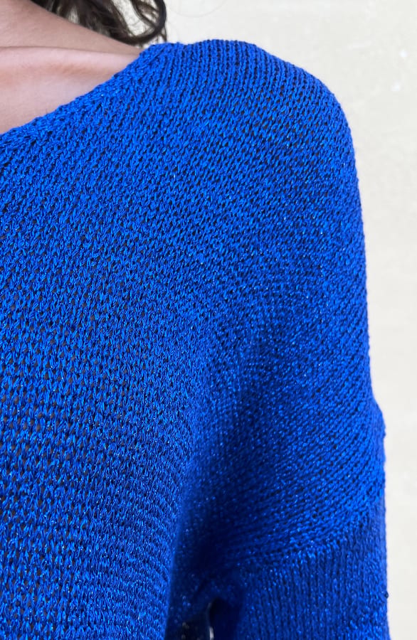 Lurex V Hals Top Kobalt – shoparchief, foto 6