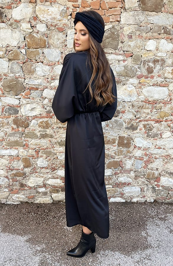 Maxi Satijnen Jurk Zwart – shoparchief, foto 5