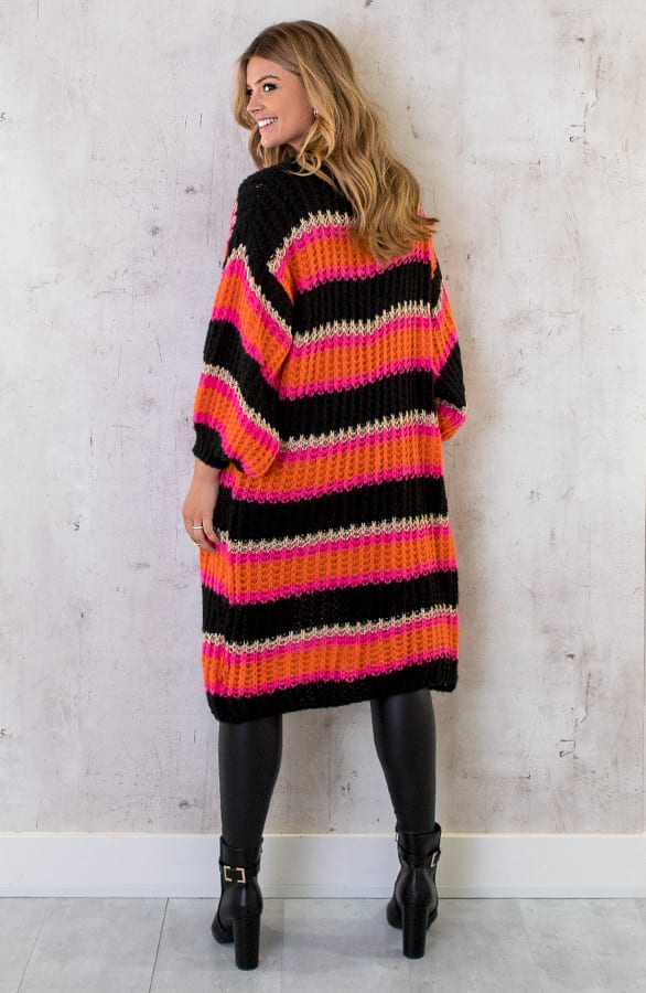 Midi Gestreept Vest Zwart Oranje – shoparchief, foto 13