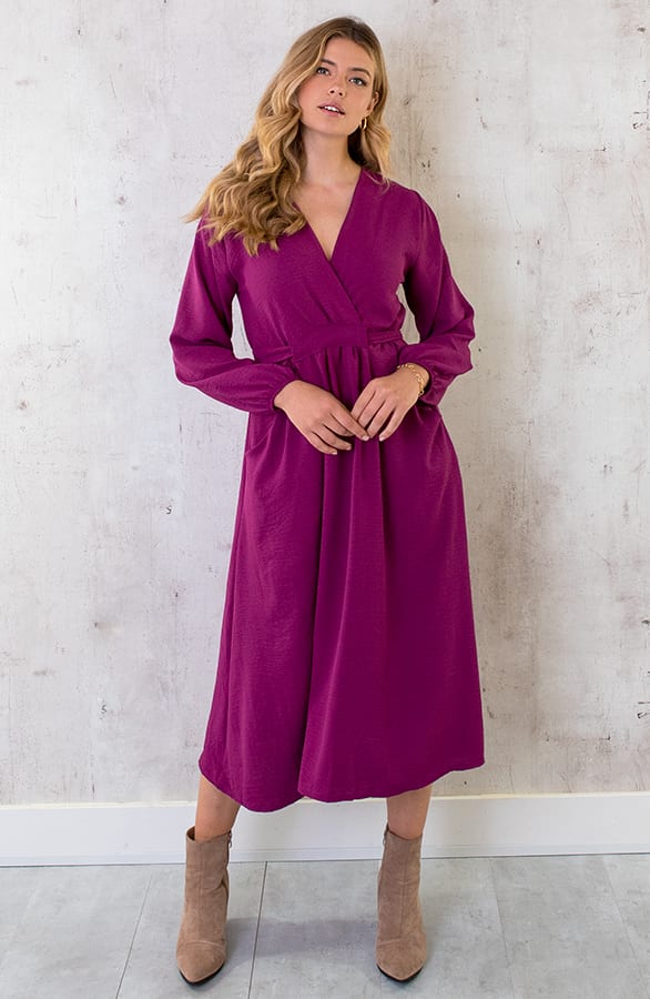 Midi Pocket Dress Magenta – shoparchief, foto 7