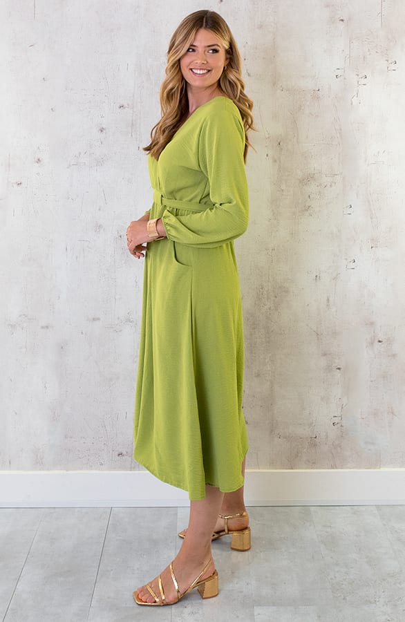 Midi Pocket Dress Olive – shoparchief, foto 4