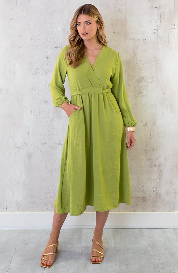 Midi Pocket Dress Olive – shoparchief, foto 3