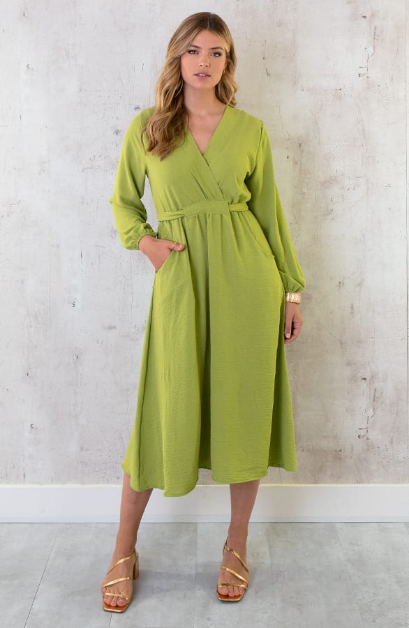 Midi Pocket Dress Olive – shoparchief, foto 1