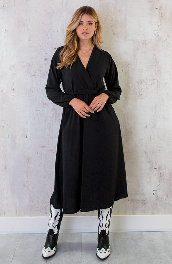 Midi Pocket Dress Zwart – shoparchief, foto 3