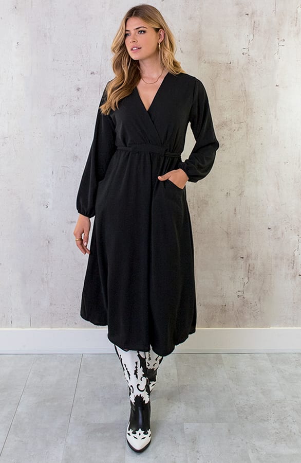 Midi Pocket Dress Zwart – shoparchief, foto 5