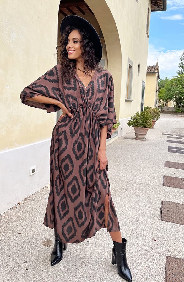 Oversized Print Jurk Choco – shoparchief, foto 2