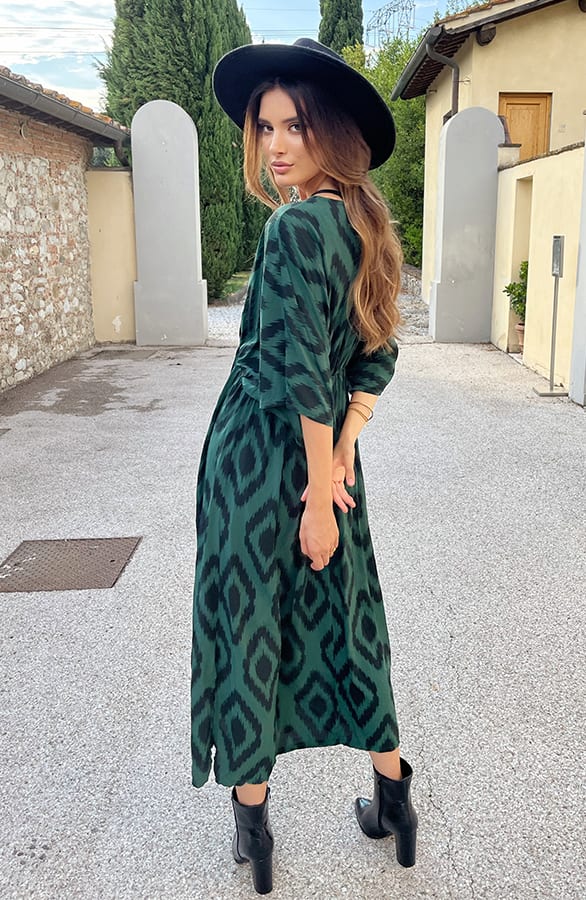 Oversized Print Jurk Smaragd – shoparchief, foto 3