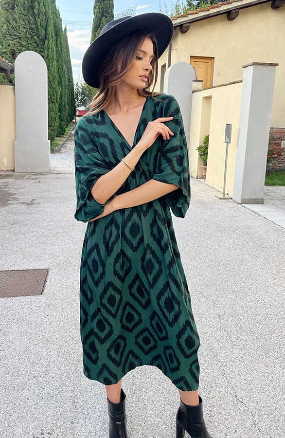 Oversized Print Jurk Smaragd – shoparchief, foto 1