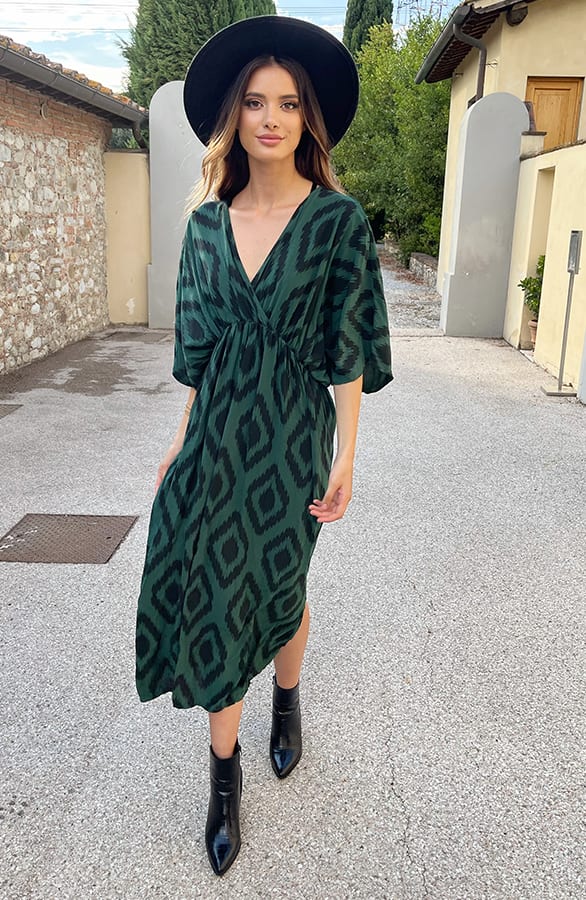 Oversized Print Jurk Smaragd – shoparchief, foto 2