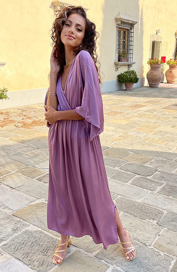 Oversized Satin Dress Mauve – shoparchief, foto 1