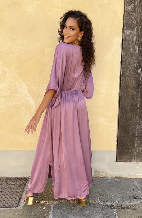 Oversized Satin Dress Mauve – shoparchief, foto 6
