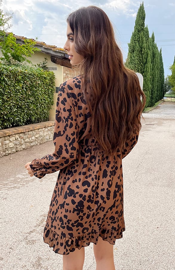 Overslag Col Jurk Leopard Camel – shoparchief, foto 5