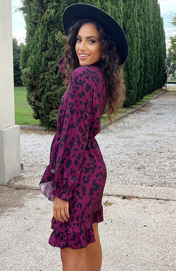 Overslag Col Jurk Leopard Magenta – shoparchief, foto 5